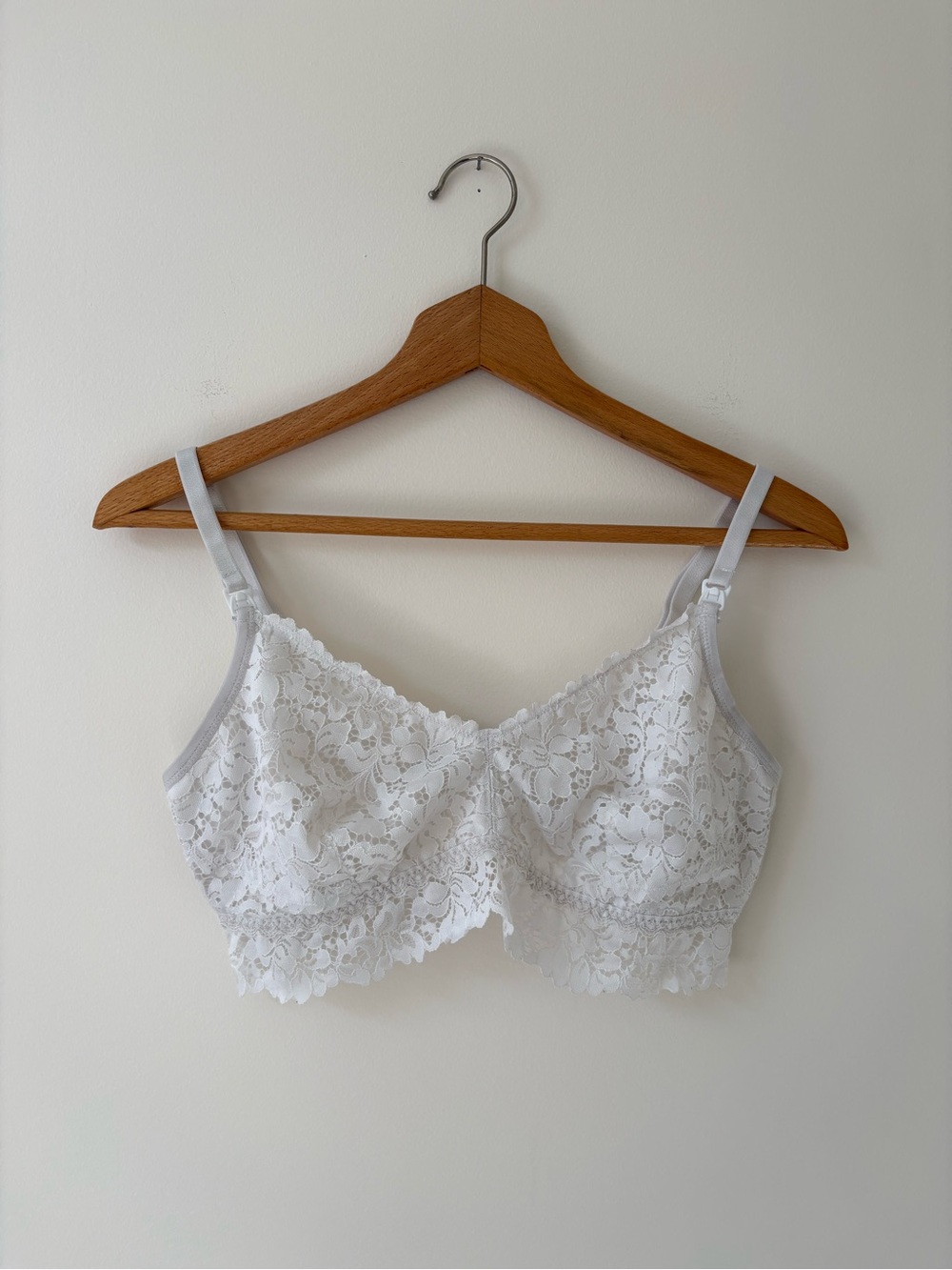 🤱 Nursing White Lace Wireless Bralette